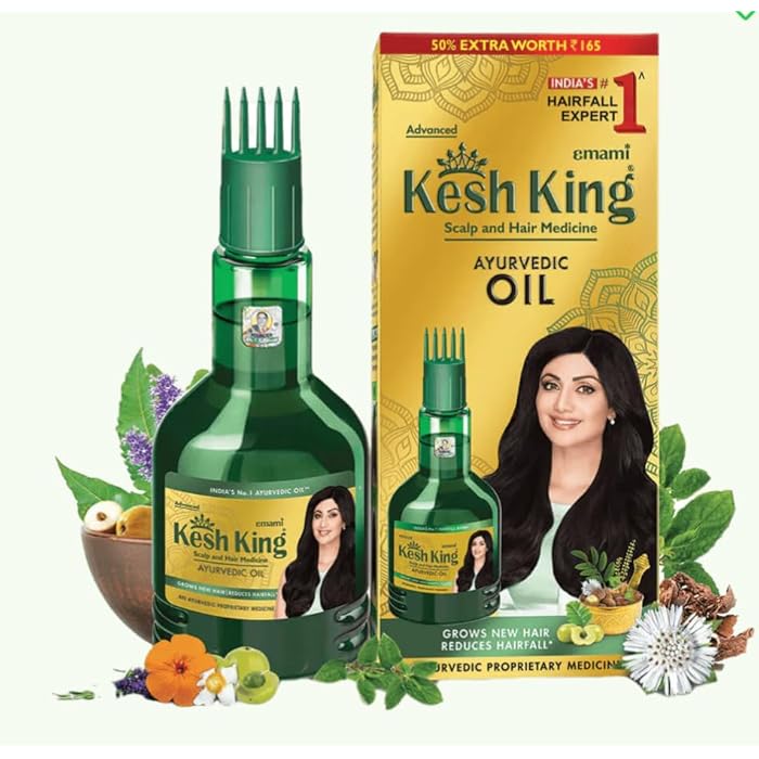 Ayurvedic Medicinal Hair Oil (100ml) - Clinically Proven Hair Fall Reduction & Hair Growth | 21 Herbs including Bhringraj & Amla | With Deep Root Comb Applicator - Image 1